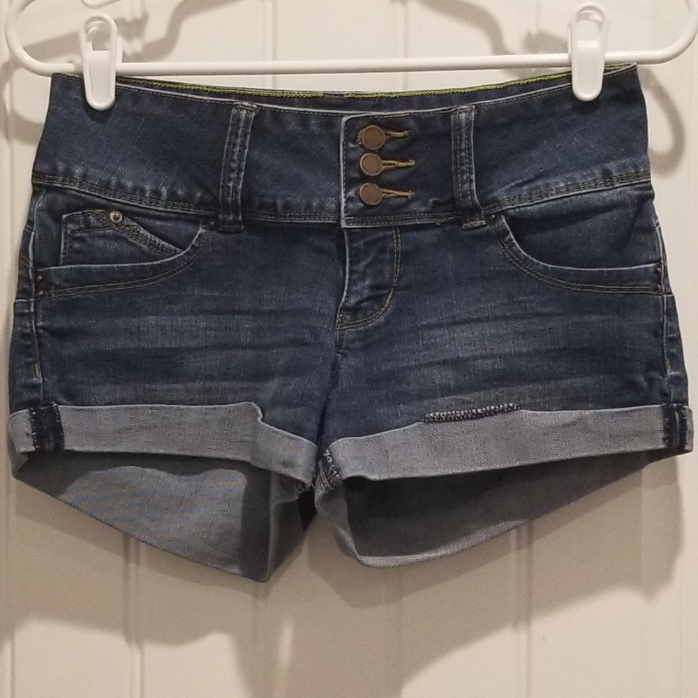 YMI blue butt lifting cotton blend short shorts size 5